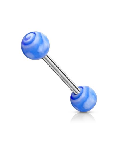 Piercing langue boules acrylique tourbillon