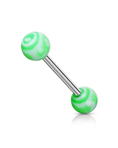 Piercing langue boules acrylique tourbillon