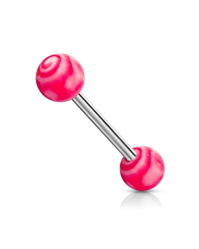 Piercing langue boules acrylique tourbillon