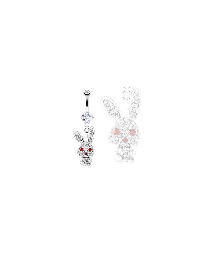 Piercing nombril lapin strass
