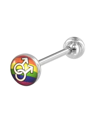 Piercing langue logo LGBT symboles hommes