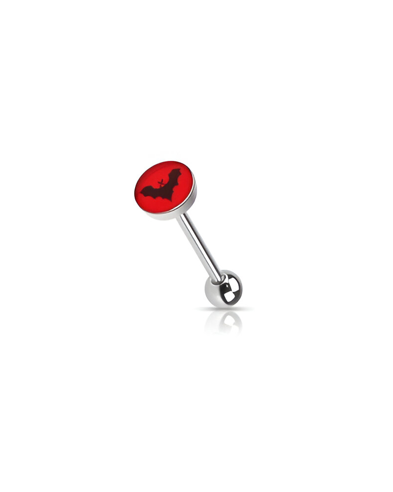 Piercing langue logo chauve-souris