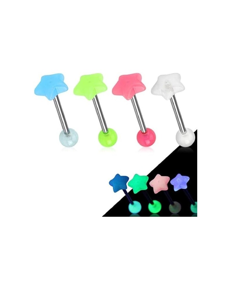Piercing langue phosphorescent étoile