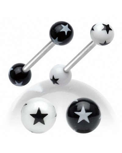 Piercing langue étoiles