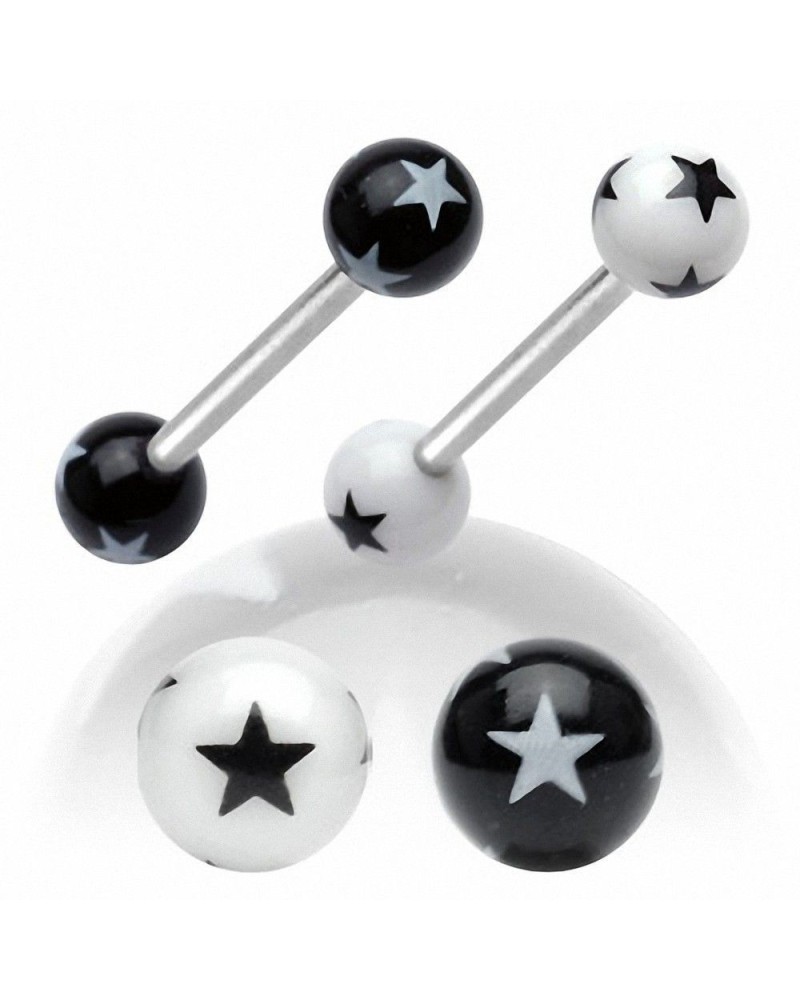 Piercing langue étoiles