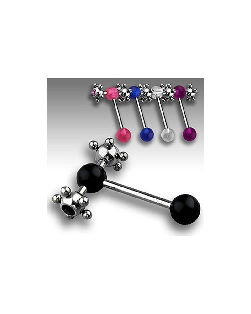 Piercing langue boules spinner