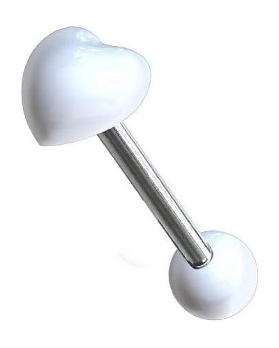 Piercing langue coeur acrylique