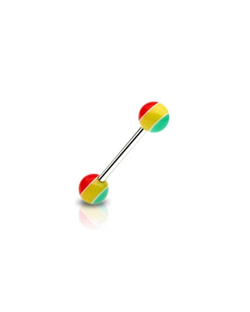 Piercing langue boule rasta