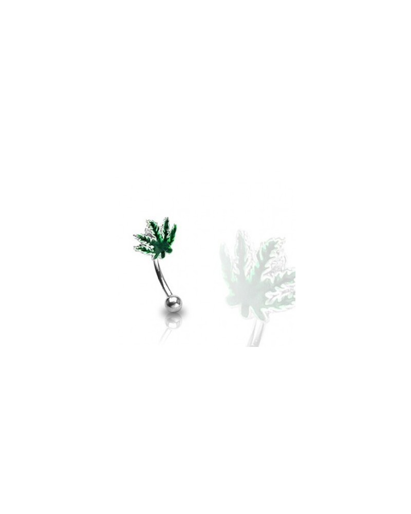 Piercing arcade feuille de cannabis verts