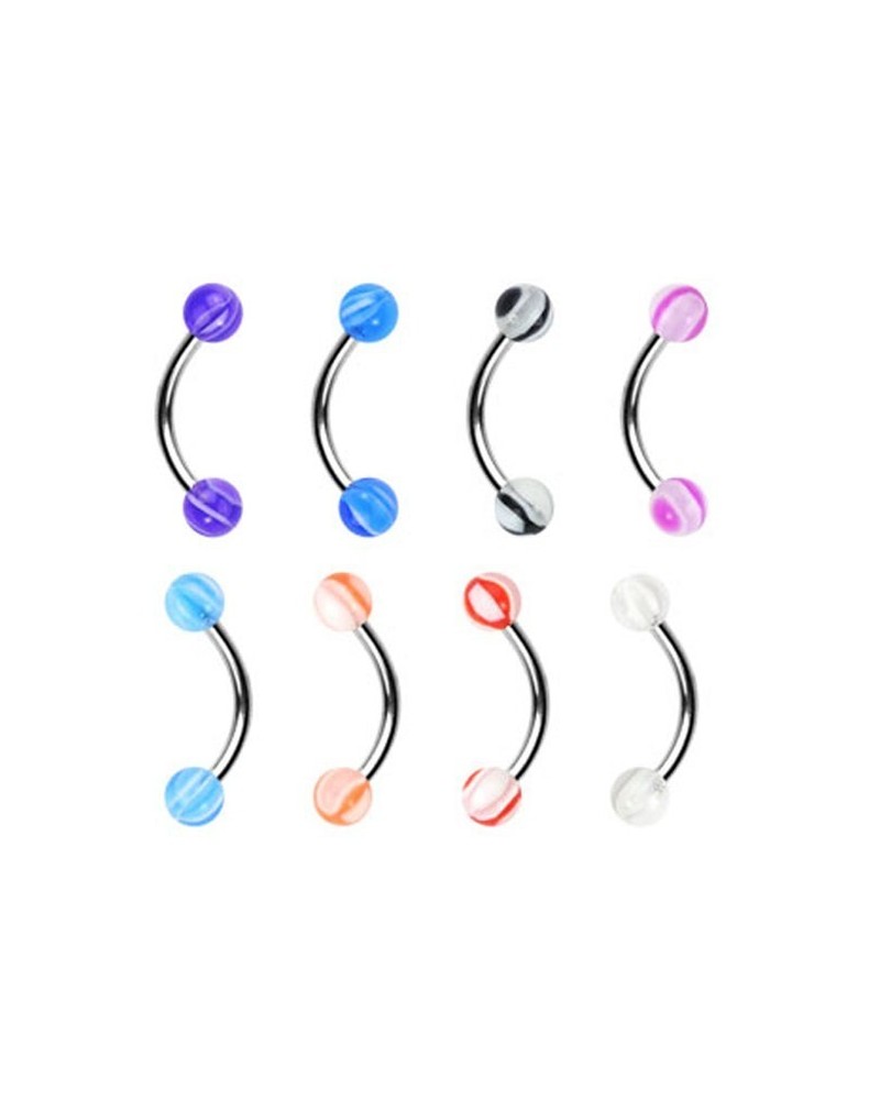 Piercing arcade boules arcylique marbrées