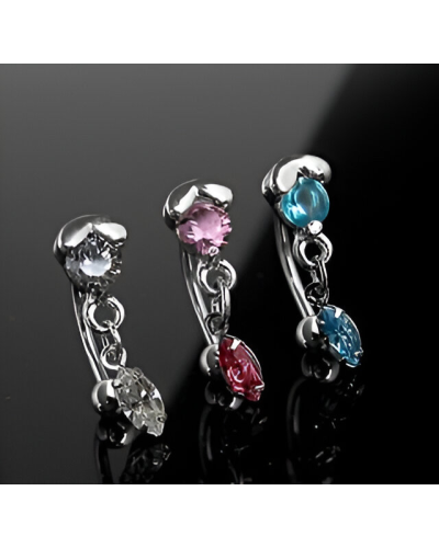Piercing arcade pierre et pendentif oval