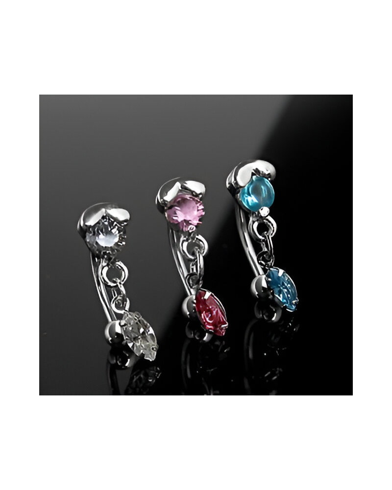 Piercing arcade pierre et pendentif oval