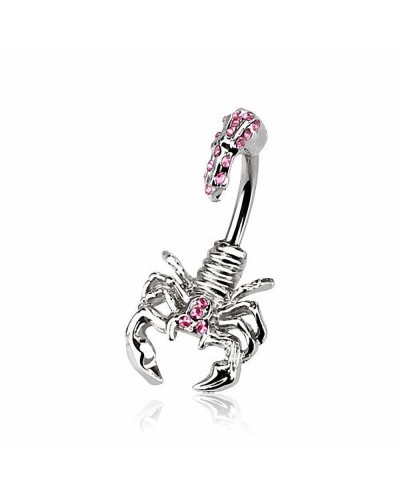 Piercing nombril scorpion pierres colorées