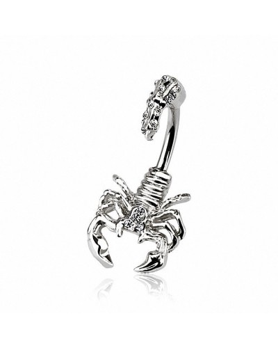 Piercing nombril scorpion pierres colorées