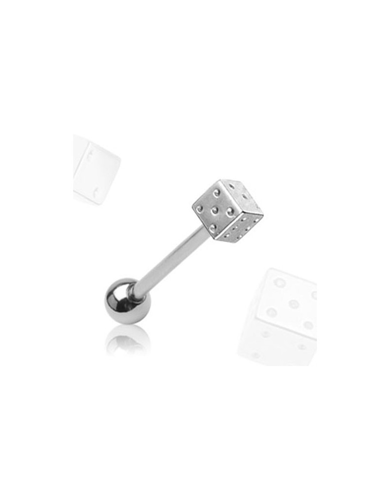 Piercing langue dé acier chirurgical