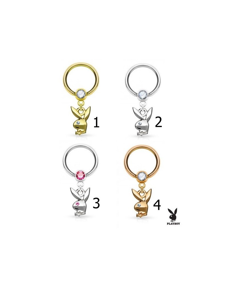 Piercing anneau CBR pendentif lapin Playboy