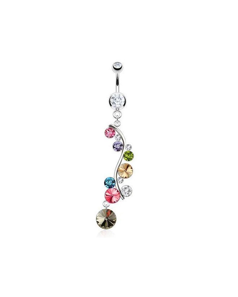 Piercing nombril cascade de pierres