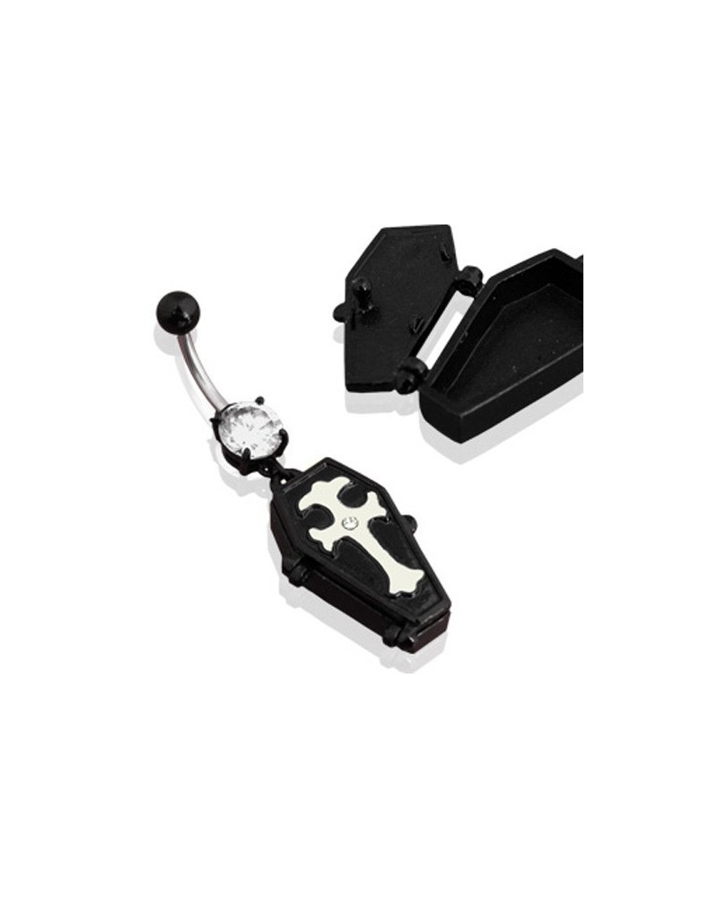 Piercing nombril cercueil noir