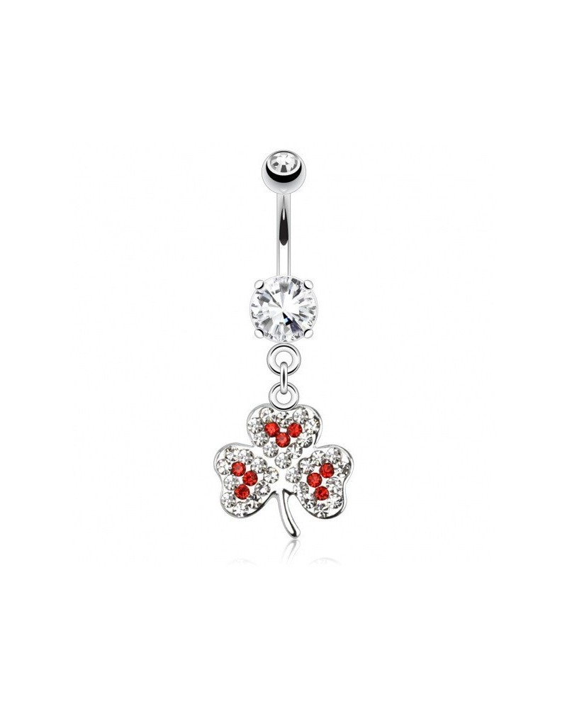 Piercing nombril trèfle à 3 feuilles