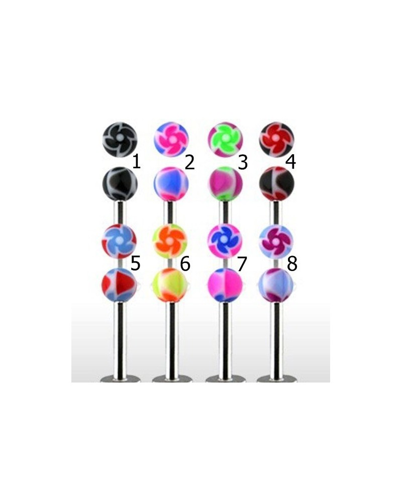 Piercing labret boule moulin à vent