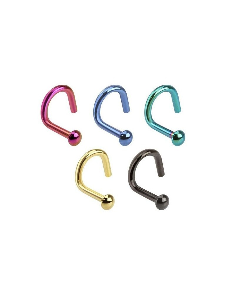Piercing nez courbé dôme titane