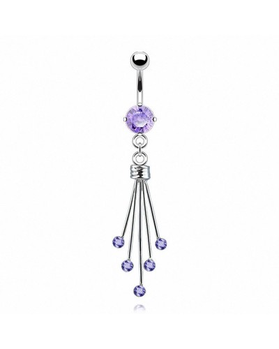 Piercing nombril titane chaînes