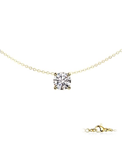 Collier chaîne acier inoxydable avec pierre en oxyde de zirconium