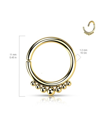 Piercing anneau souple paré de billes