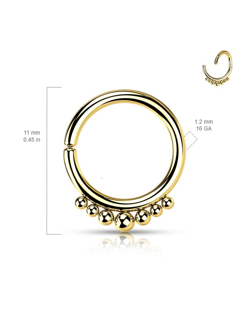 Piercing anneau souple paré de billes