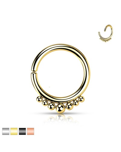 Piercing anneau souple paré de billes