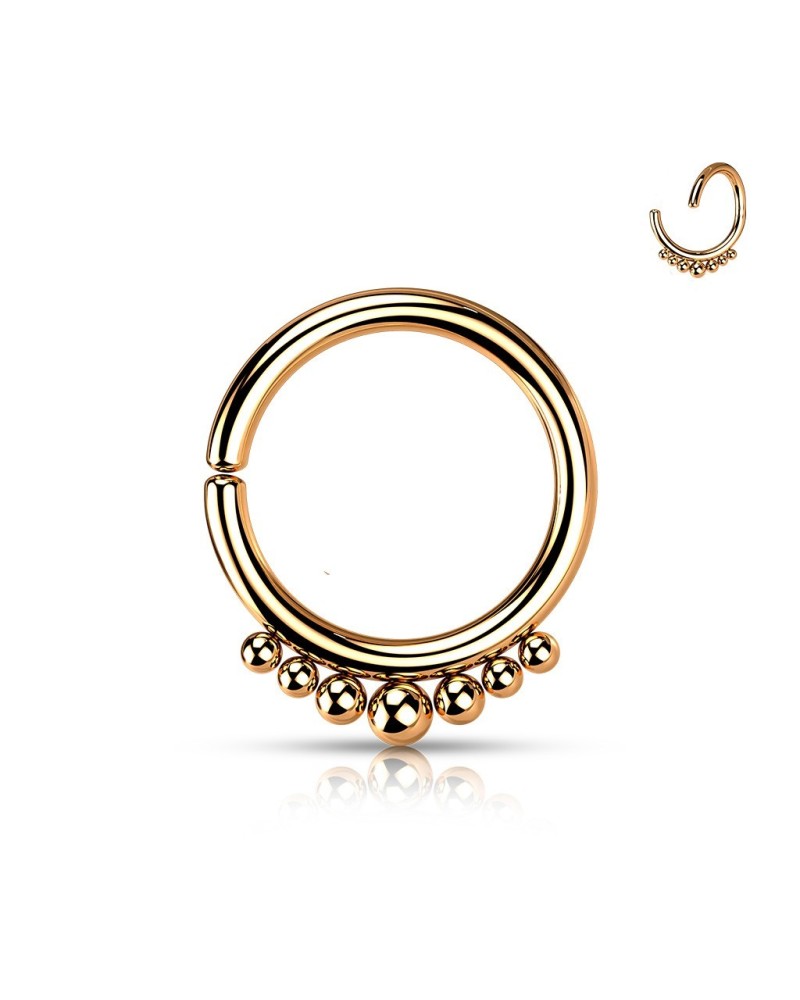Piercing anneau souple paré de billes