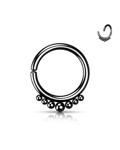 Piercing anneau souple paré de billes