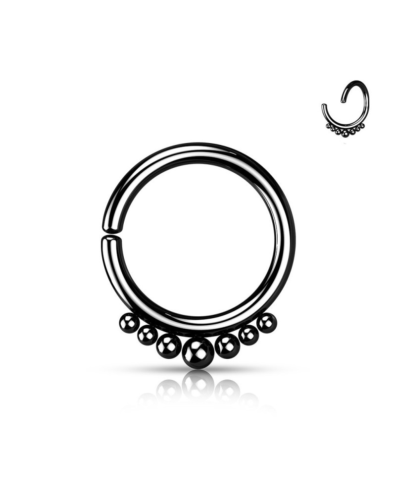 Piercing anneau souple paré de billes