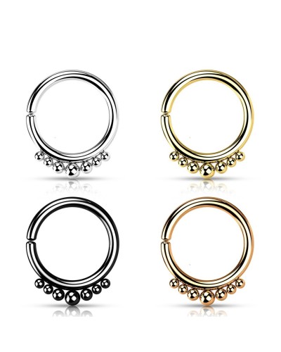 Piercing anneau souple paré de billes