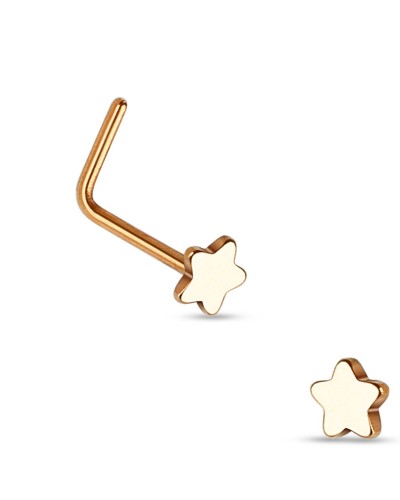 Piercing nez acier étoile tige en L
