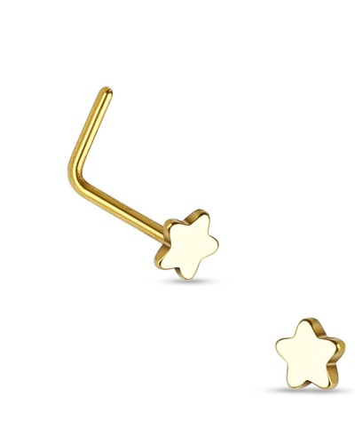 Piercing nez acier étoile tige en L