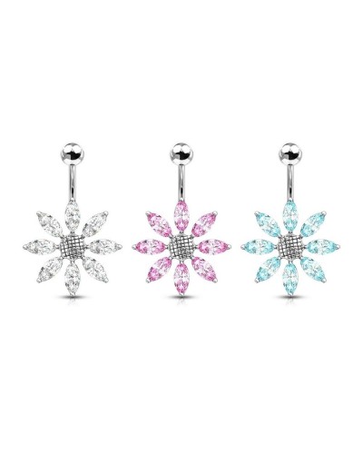 Piercing nombril titane fleur