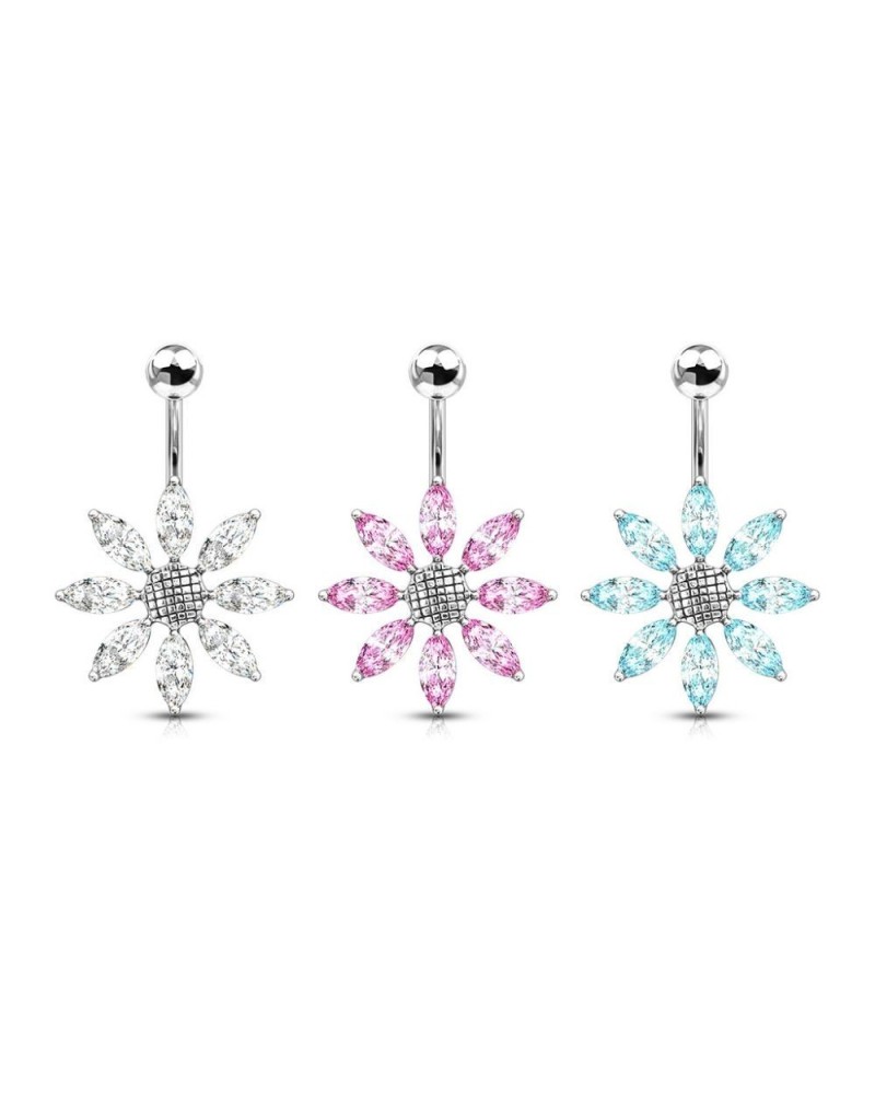 Piercing nombril titane fleur