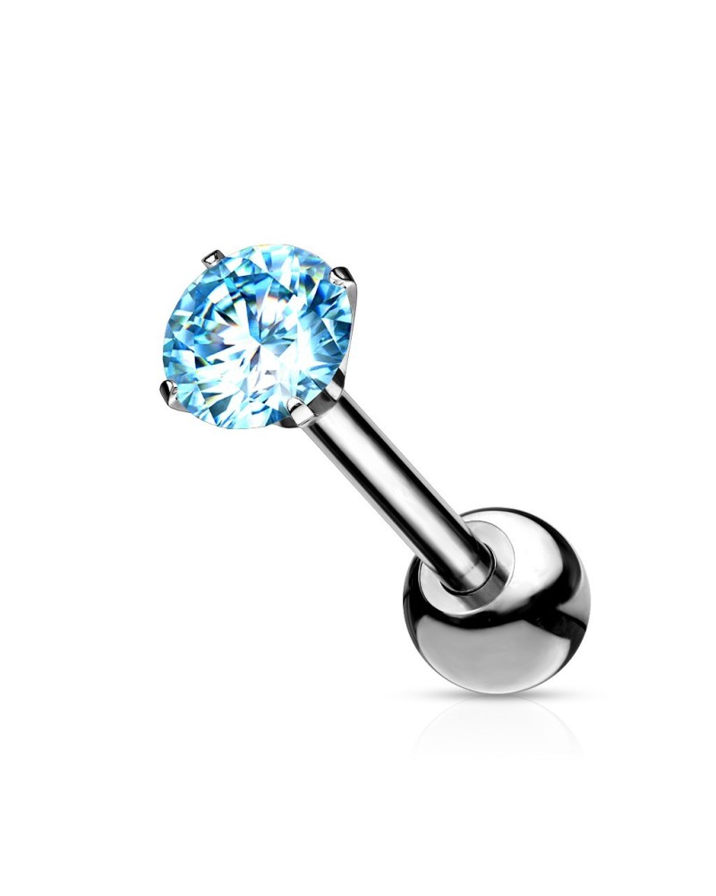 Piercing hélix et tragus en titane avec pierre de zircon