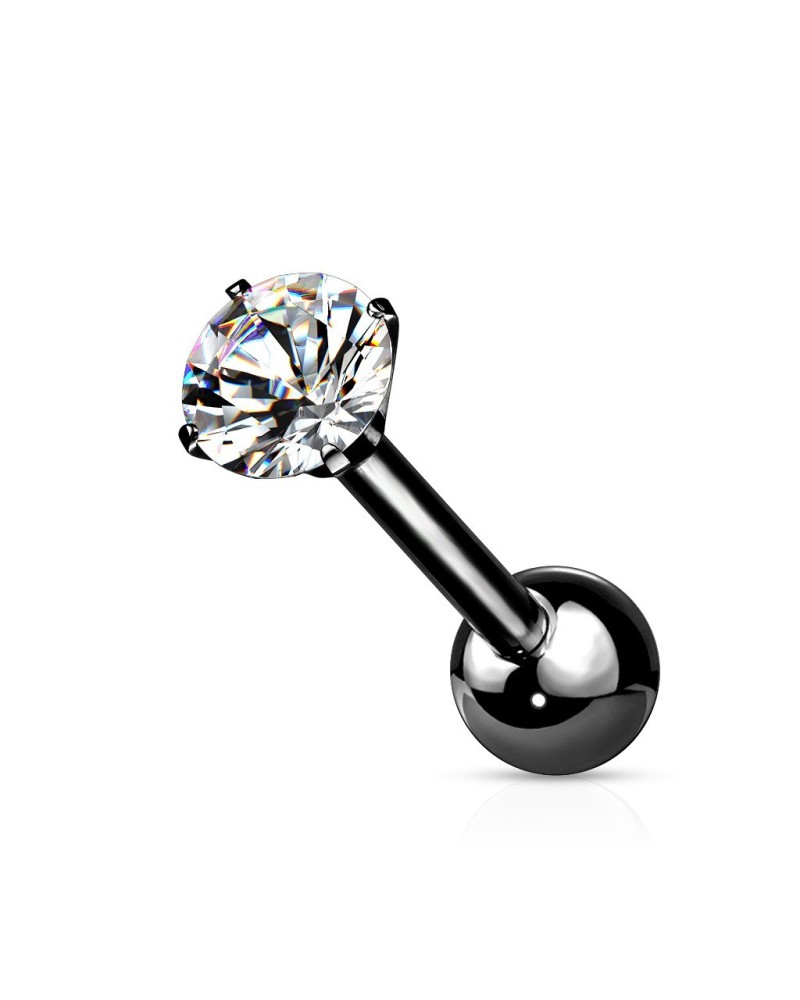 Piercing hélix et tragus en titane avec pierre de zircon