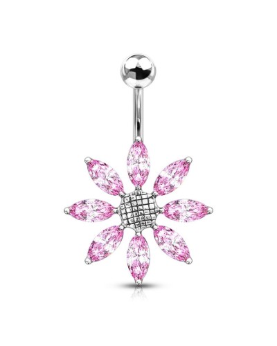 Piercing nombril titane fleur