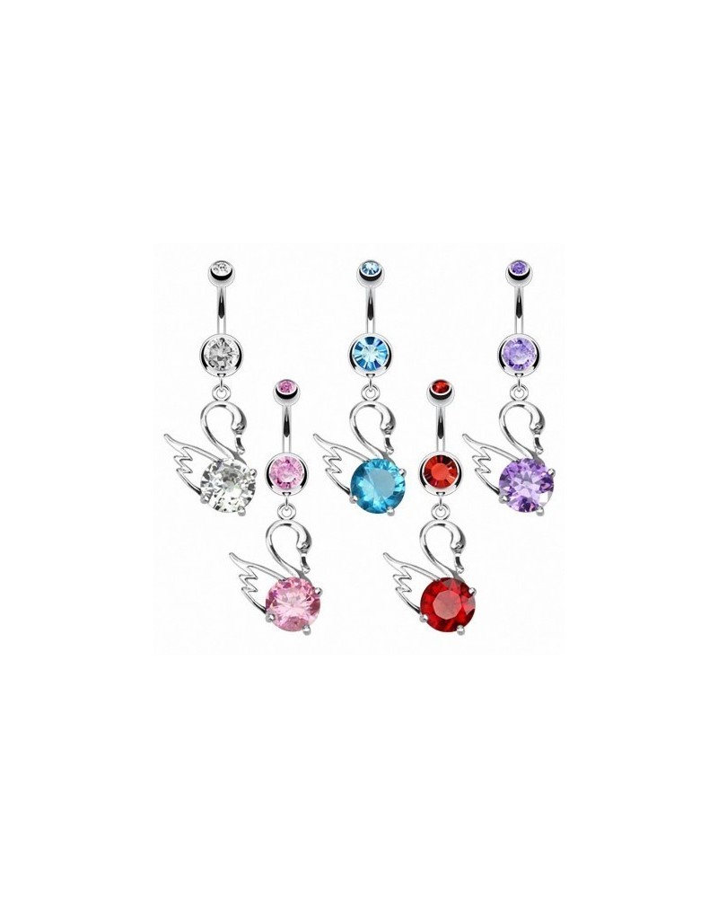 Piercing nombril cygne