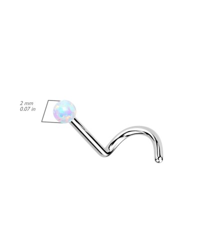 Piercing nez en titane tige courbée avec opale