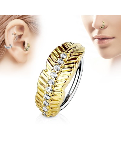 Piercing nez et oreille anneau plume