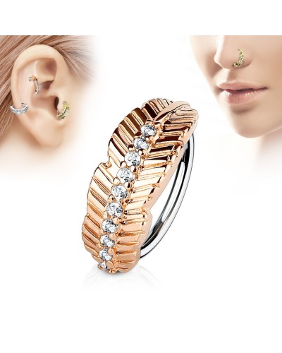 Piercing nez et oreille anneau plume